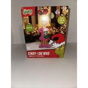 Gemmy Cindy Lou Who with Stocking 5 Ft. Airblown‎ Inflatable LED Light Brand NEW
